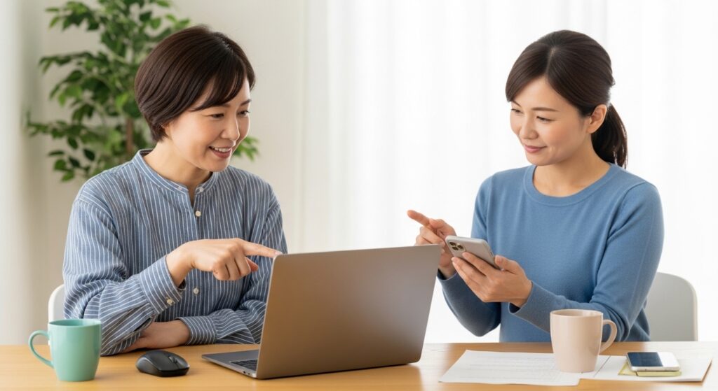 日本人女性がChatGPTの話し方設定を確認