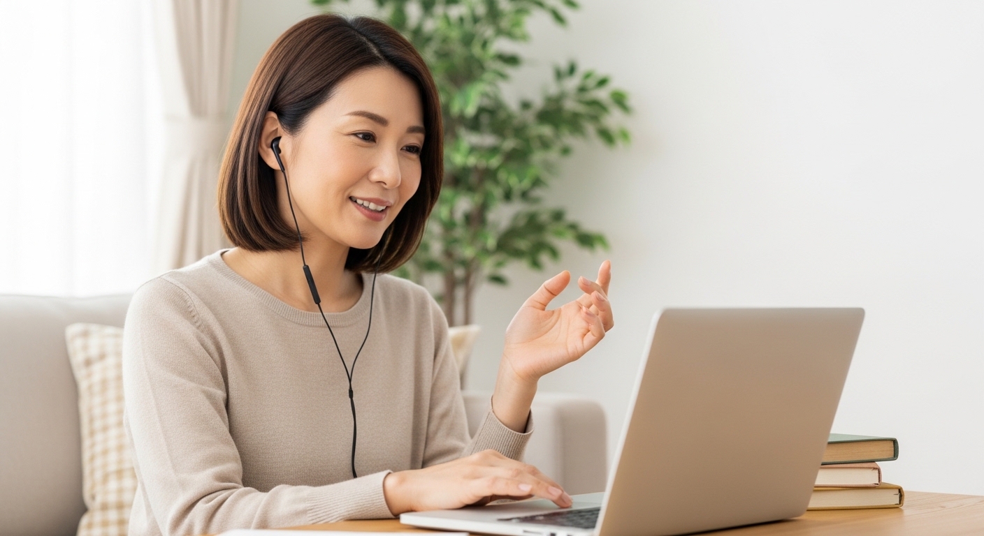 チャットGPTリセット操作を確認する日本人女性