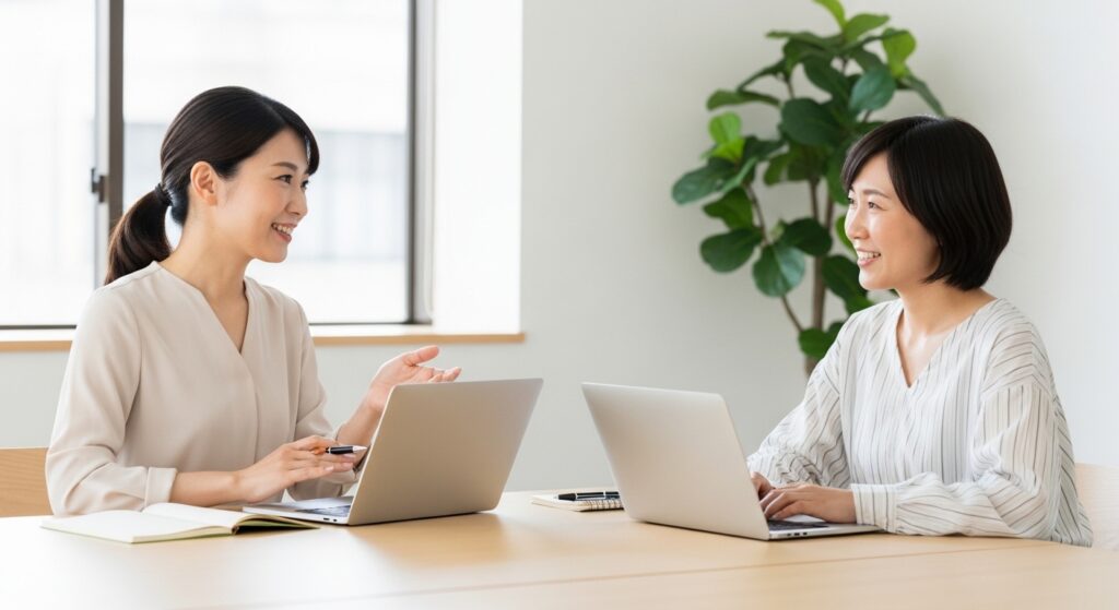 マチアプのアフィリエイトを解説する日本人女性