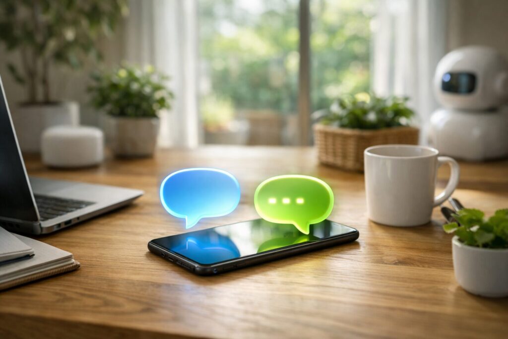 会話ができるアプリのチャット画面