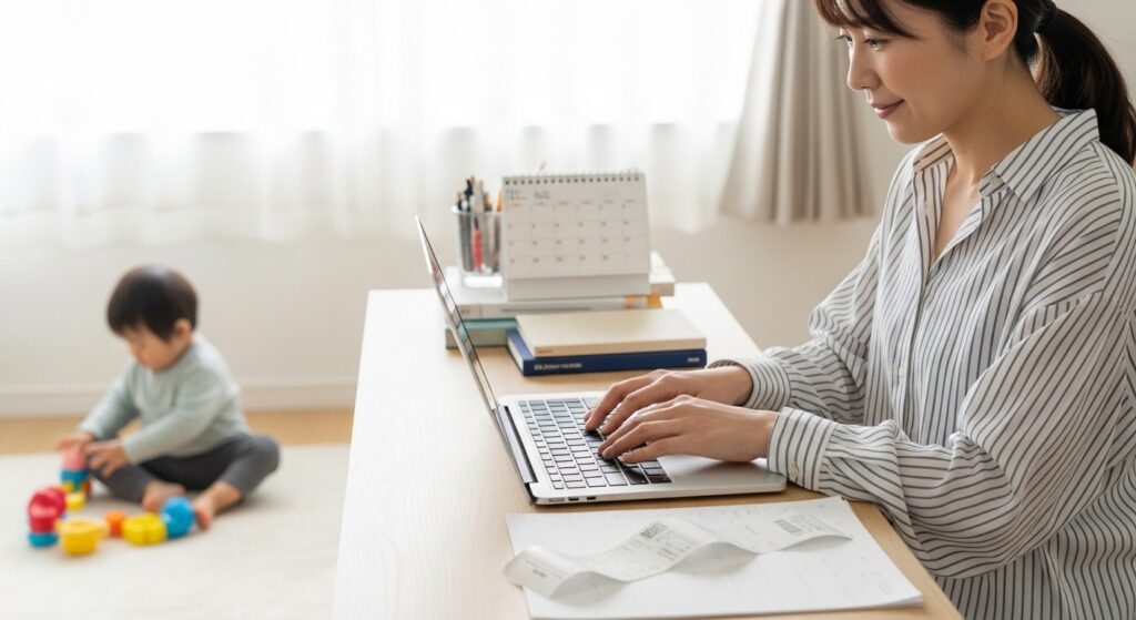 日本人女性がAI活用の手順を学ぶ