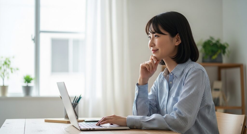 日本人女性がクリック率向上のタイトルを検討