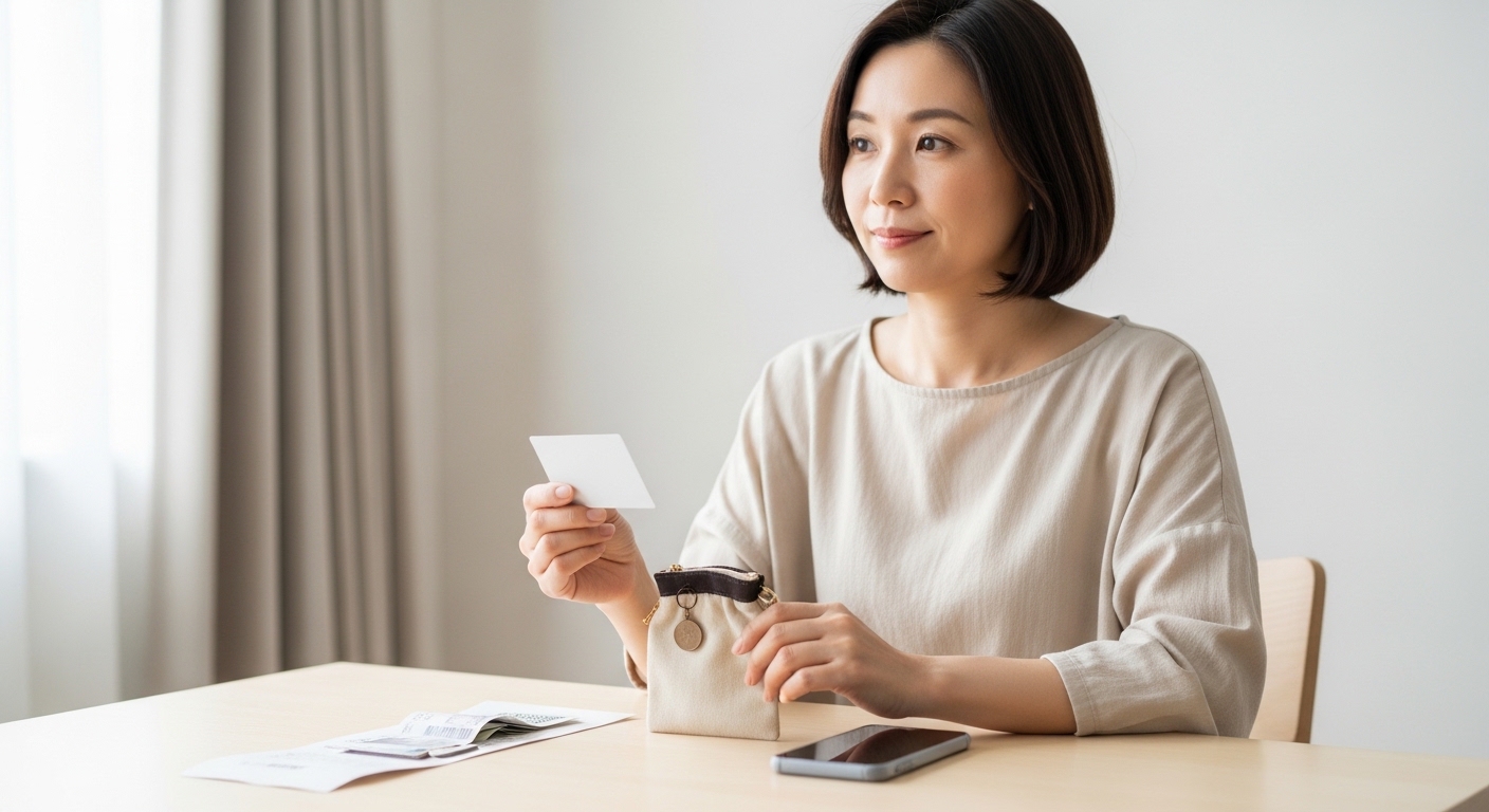 アフィリエイトブログのキーワード選定に取り組み、読者ニーズを分析しながら記事構成を検討する女性のイメージ