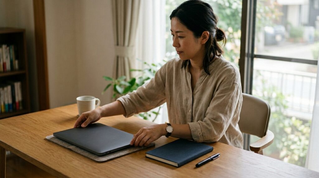 AI自動で稼ぐ仕組みや副業の運用準備を進めながら、作業環境を整える様子を表すイメージ画像