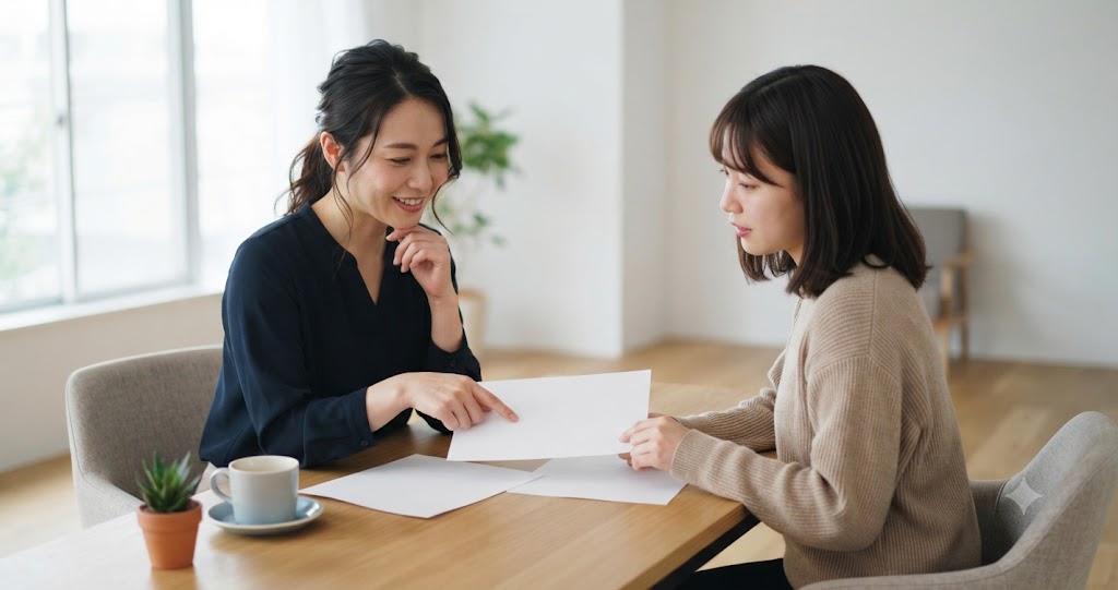 女性起業家のオンラインサロンへの参加を前向きに検討し、学びや人脈づくりをイメージしながら選ぶ女性の様子