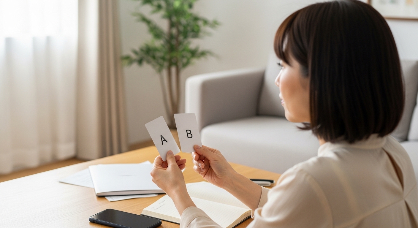 掲載内容を見直す作業を表すイメージ画像